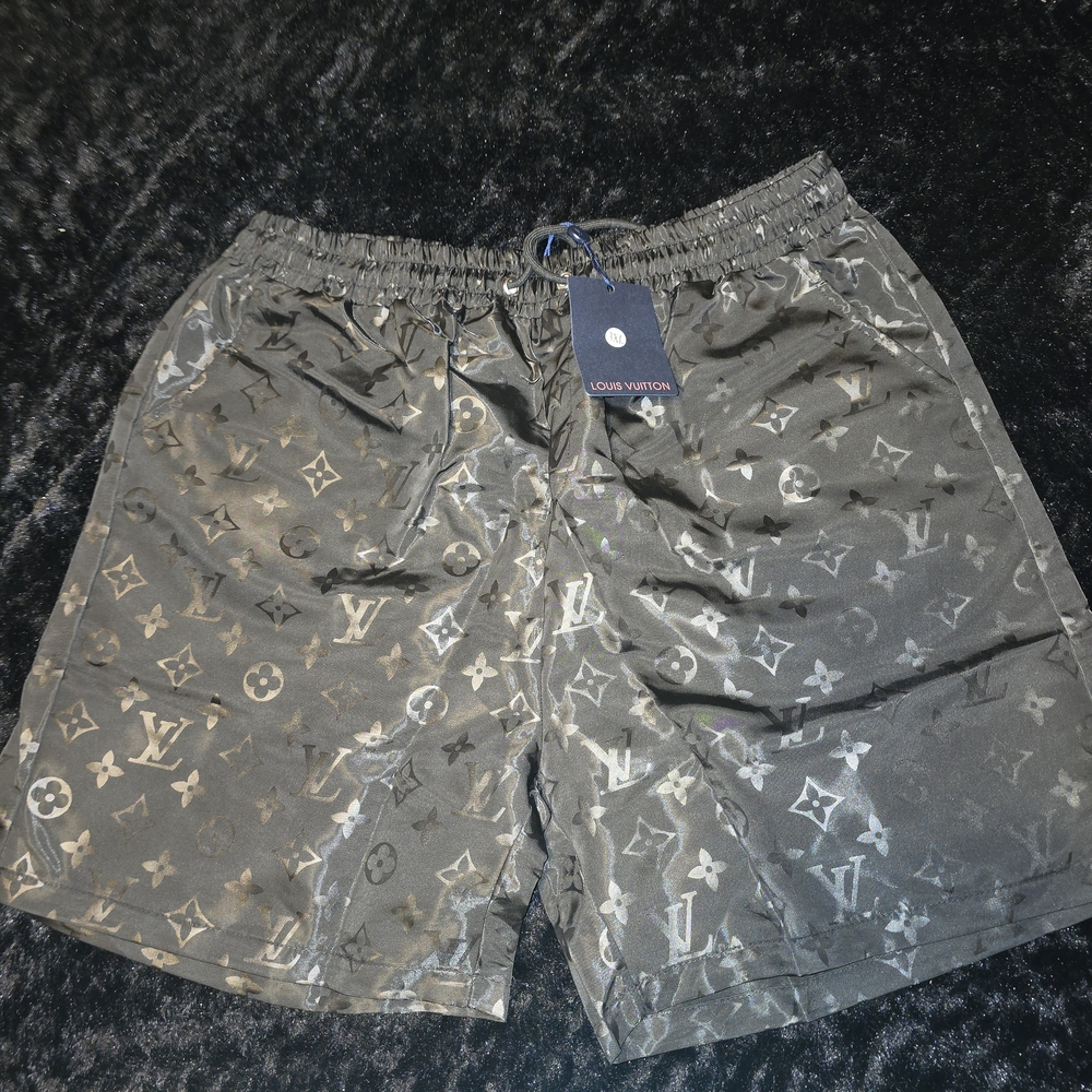 Louis Vuitton Black and Gray Monogram Gym Shorts